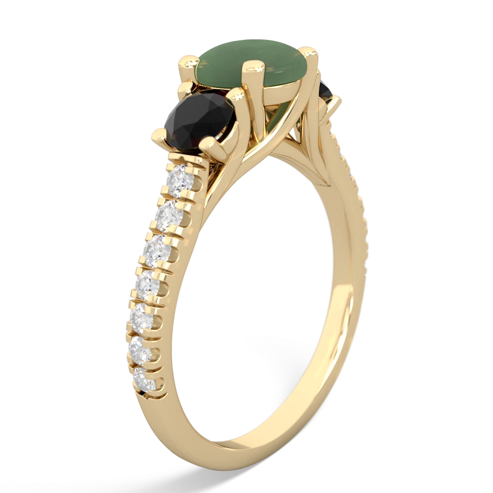 Jade Pave Trellis 14K Yellow Gold ring R5500