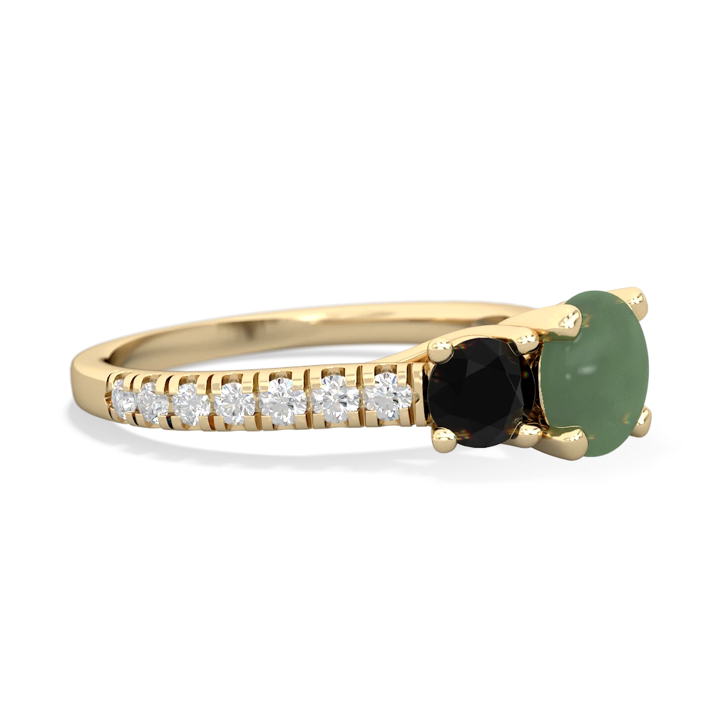 Jade Pave Trellis 14K Yellow Gold ring R5500