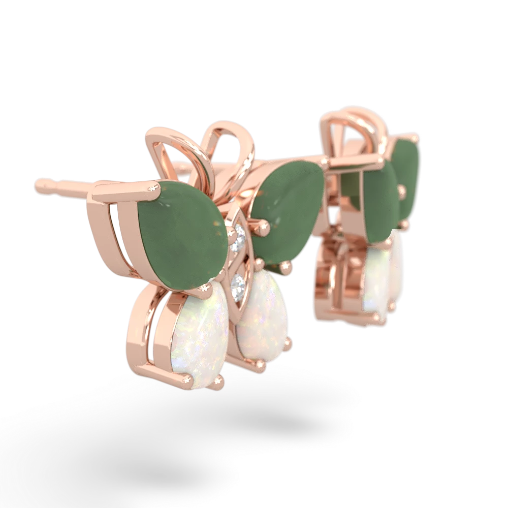 Jade Butterfly 14K Rose Gold earrings E2215