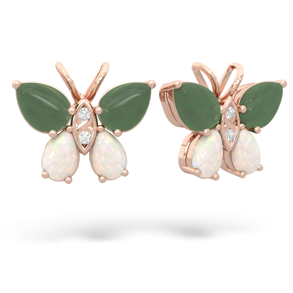 Jade Butterfly 14K Rose Gold earrings E2215