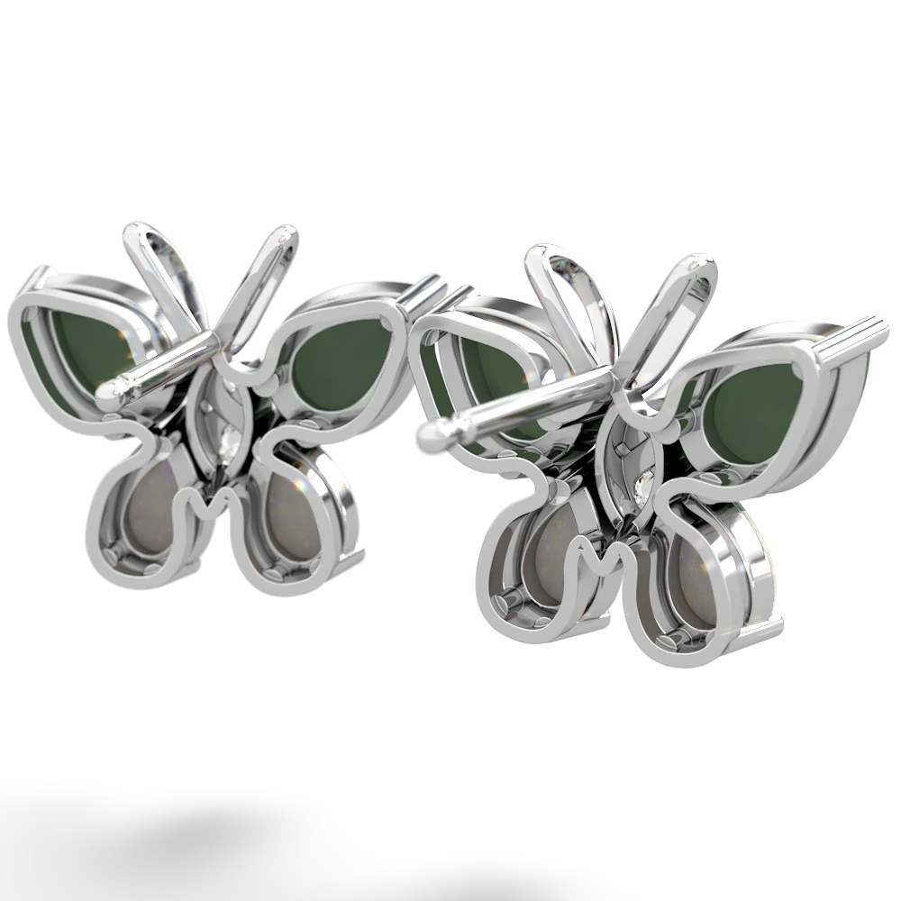 Jade Butterfly 14K White Gold earrings E2215