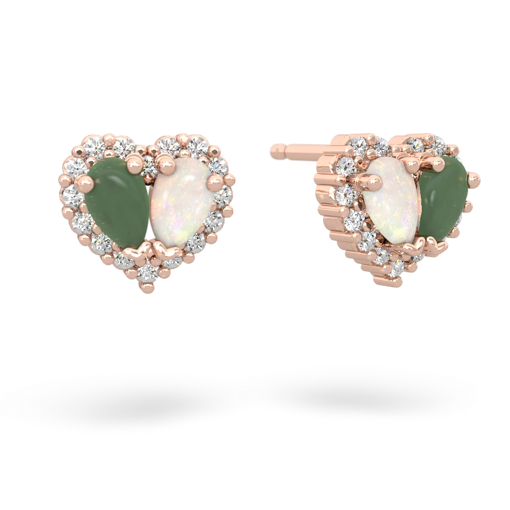 Jade Halo 14K Rose Gold earrings E7008