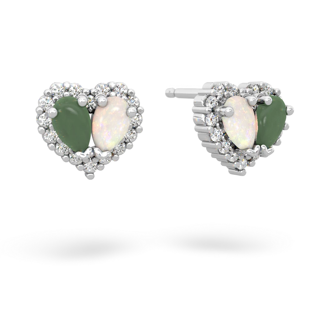 Jade Halo 14K White Gold earrings E7008