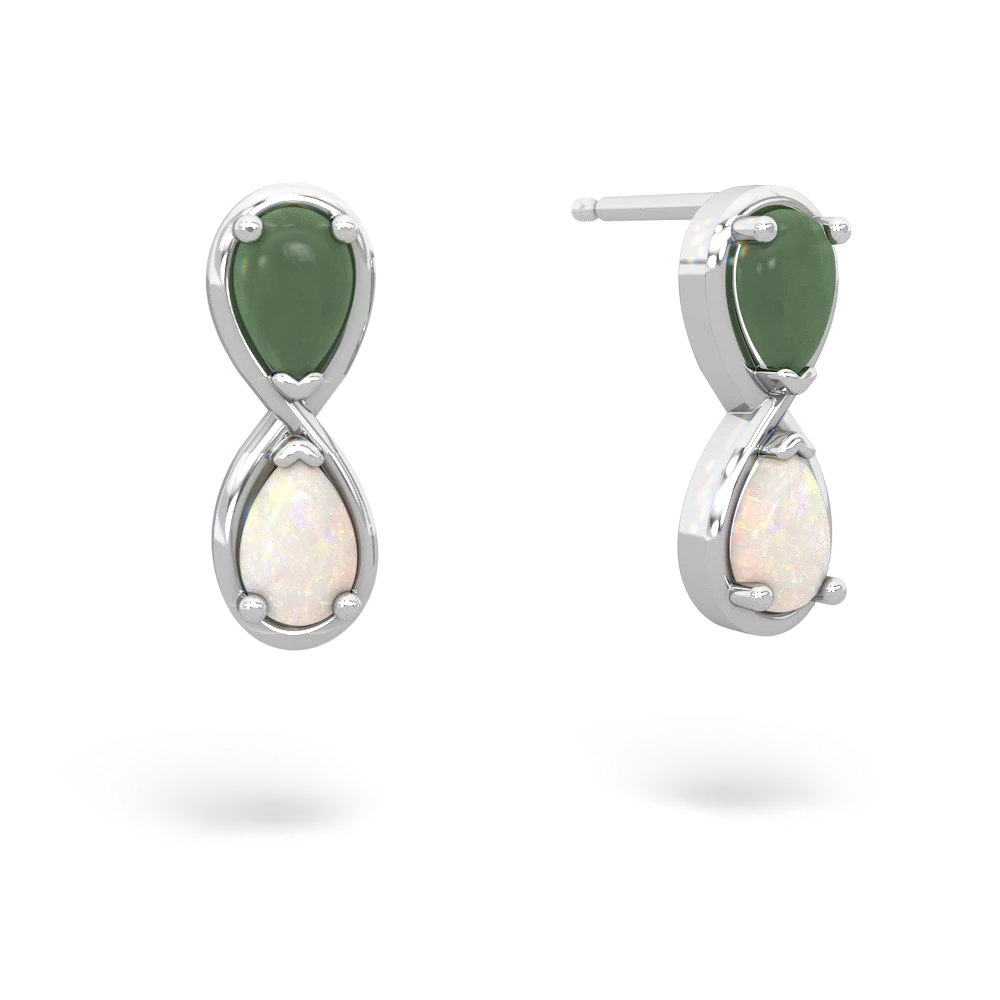 Jade Infinity 14K White Gold earrings E5050