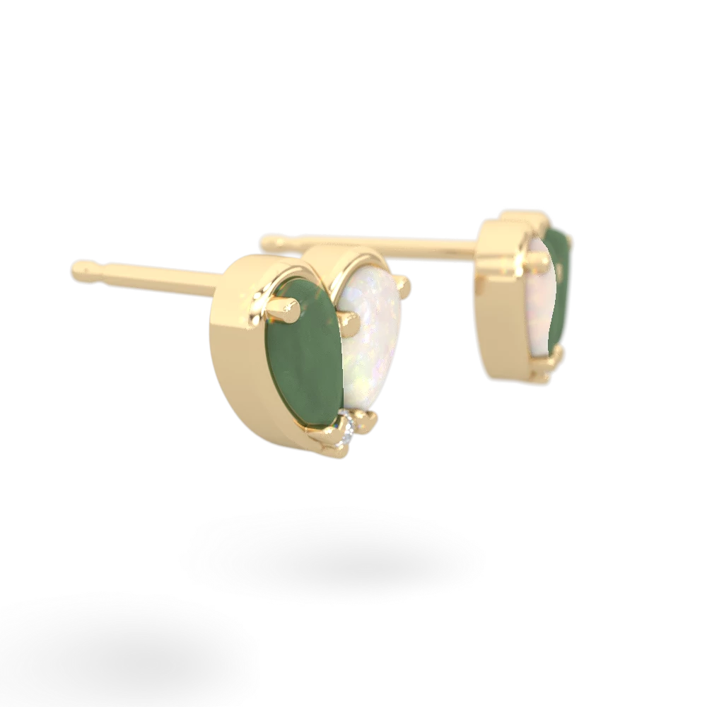 Jade 'Our Heart' 14K Yellow Gold earrings E5072