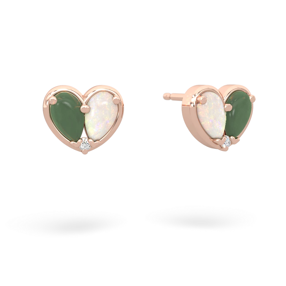 Jade 'Our Heart' 14K Rose Gold earrings E5072