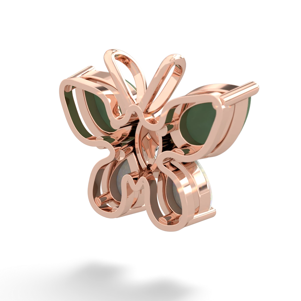 Jade Butterfly 14K Rose Gold pendant P2215