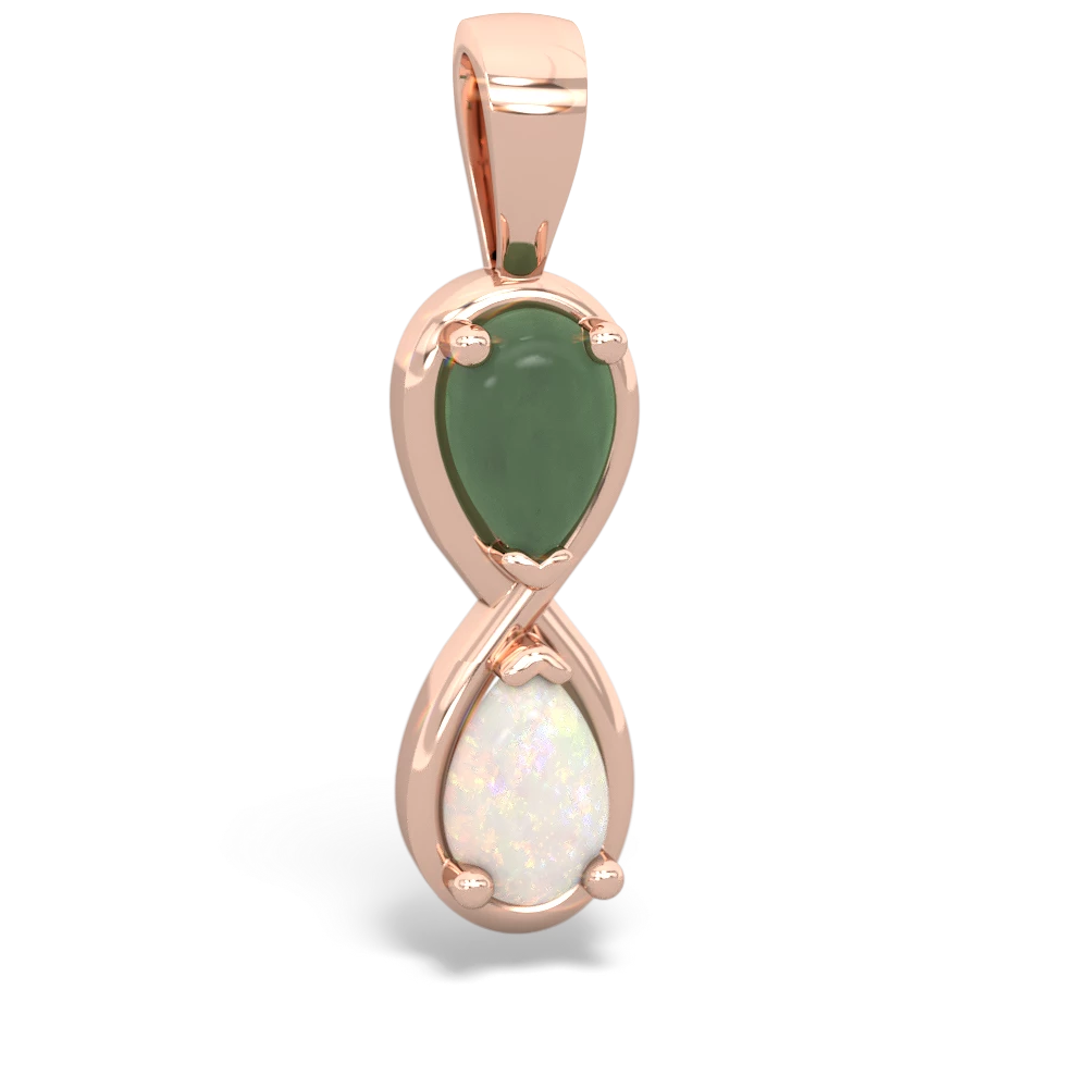 Jade Infinity 14K Rose Gold pendant P5050