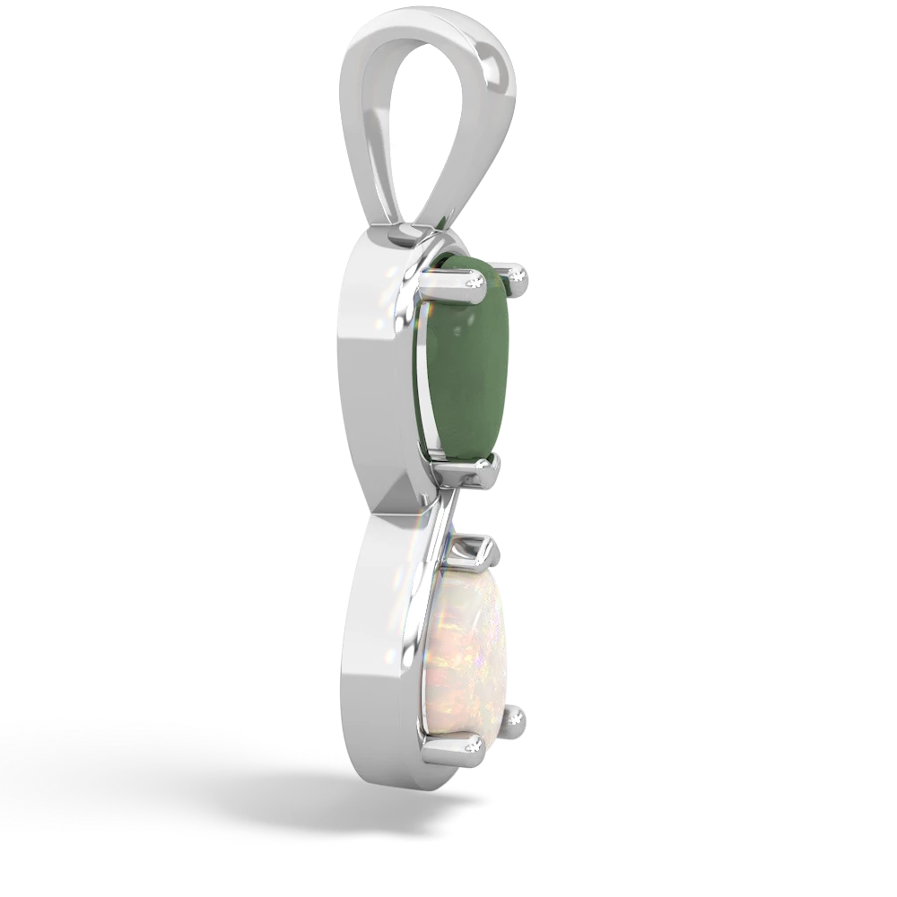 Jade Infinity 14K White Gold pendant P5050