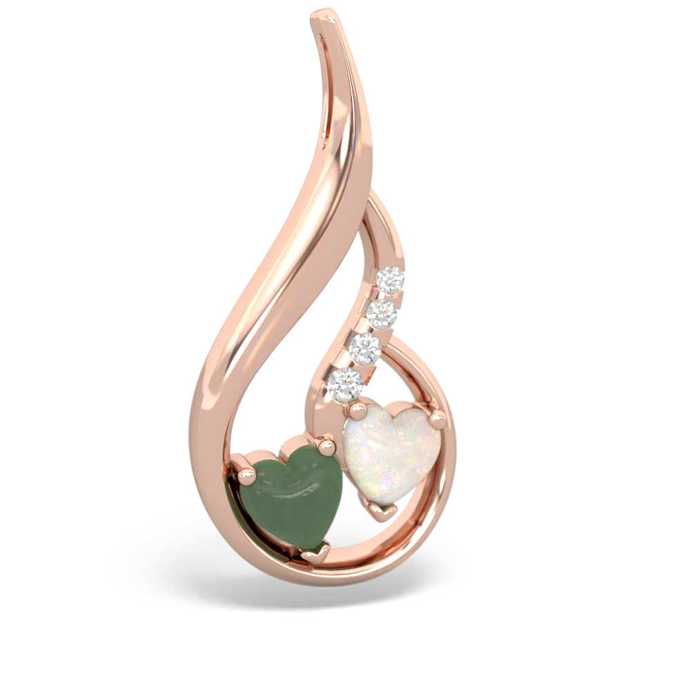 Jade Keepsake Curves 14K Rose Gold pendant P5450