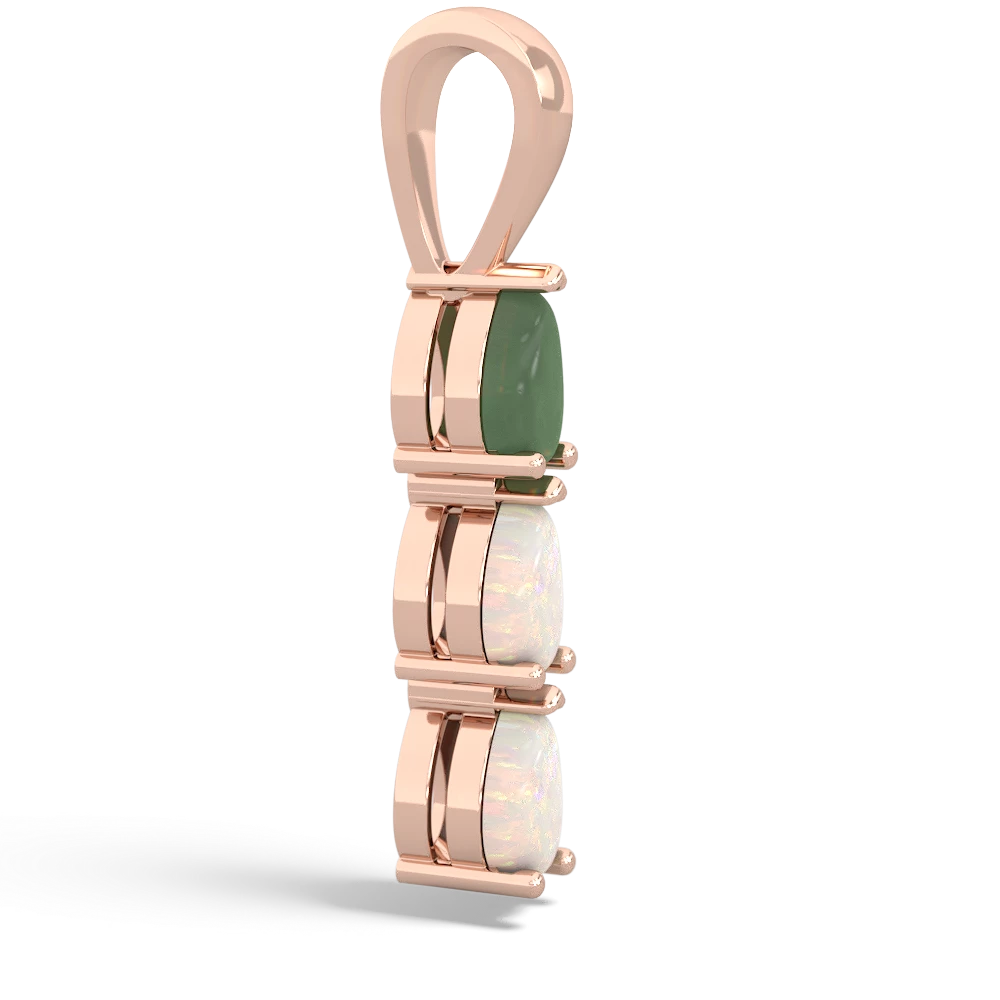 Jade Dew Drops 14K Rose Gold pendant P2251