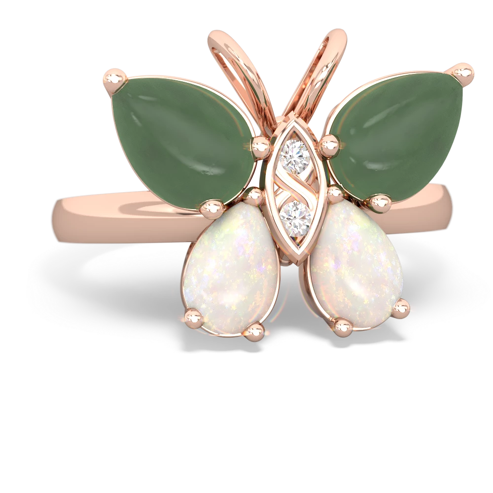 Jade Butterfly 14K Rose Gold ring R2215