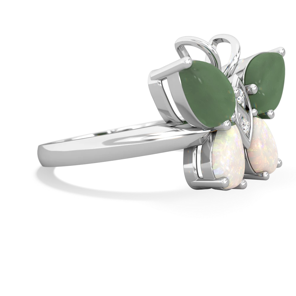 Jade Butterfly 14K White Gold ring R2215