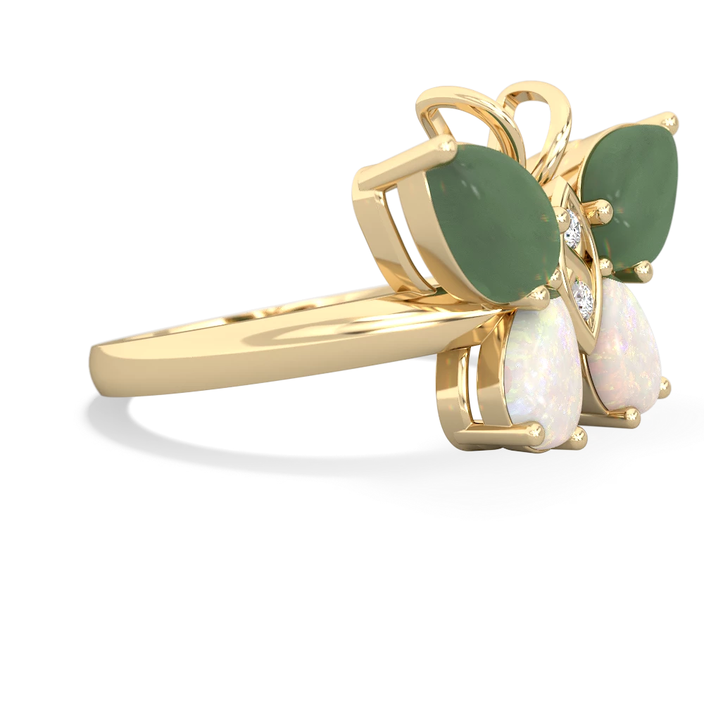 Jade Butterfly 14K Yellow Gold ring R2215