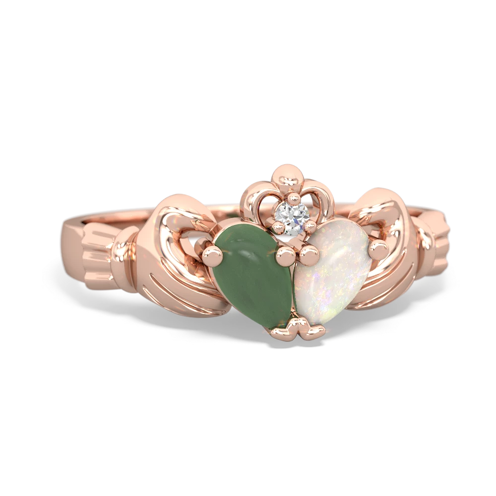 Jade 'Our Heart' Claddagh 14K Rose Gold ring R2388