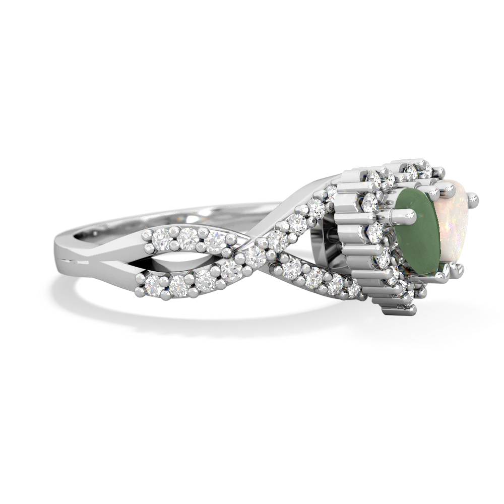 Jade Diamond Twist 'One Heart' 14K White Gold ring R2640HRT