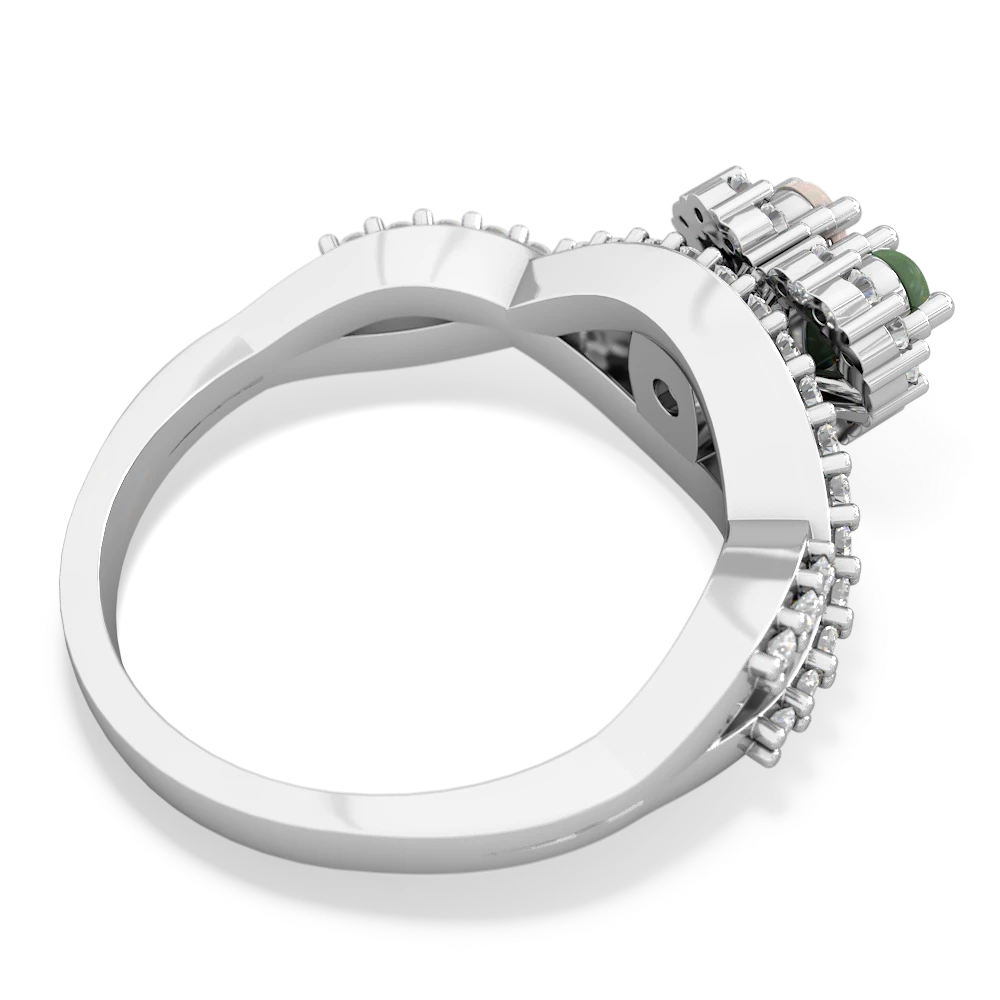 Jade Diamond Twist 'One Heart' 14K White Gold ring R2640HRT