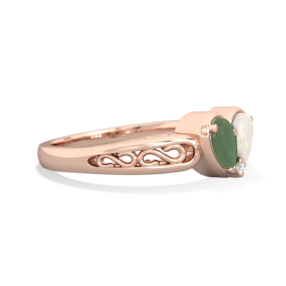 Jade Filligree 'One Heart' 14K Rose Gold ring R5070