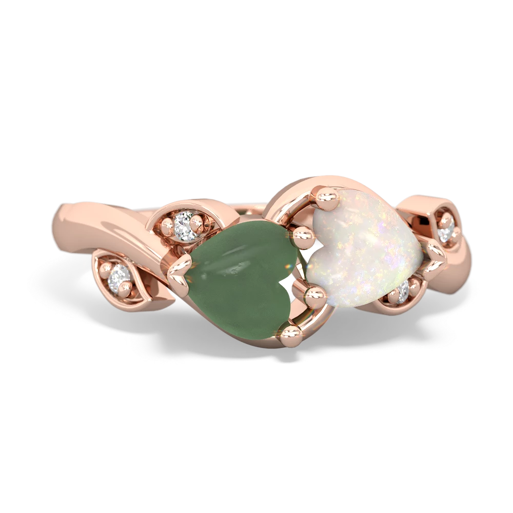 Jade Floral Elegance 14K Rose Gold ring R5790