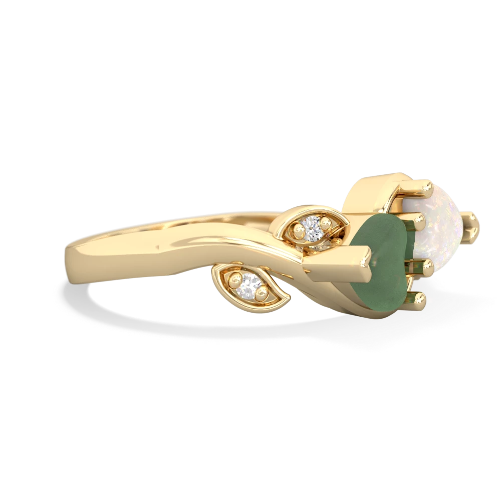 Jade Floral Elegance 14K Yellow Gold ring R5790