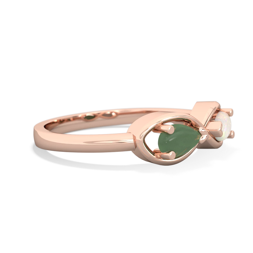 Jade Infinity 14K Rose Gold ring R5050