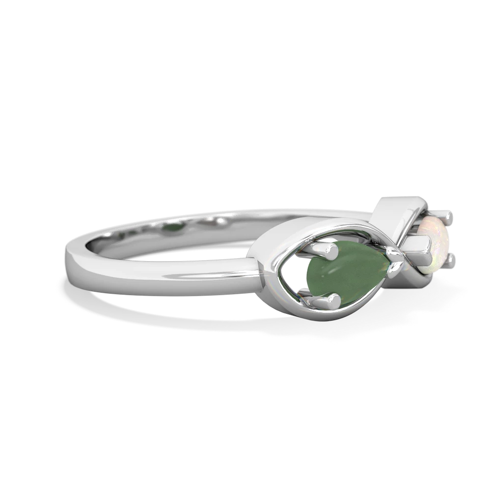 Jade Infinity 14K White Gold ring R5050