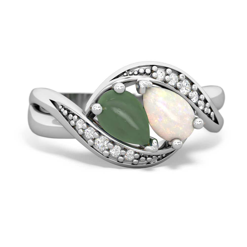 Jade Summer Winds 14K White Gold ring R5342