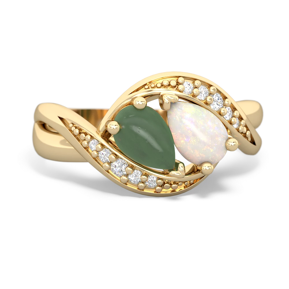 Jade Summer Winds 14K Yellow Gold ring R5342