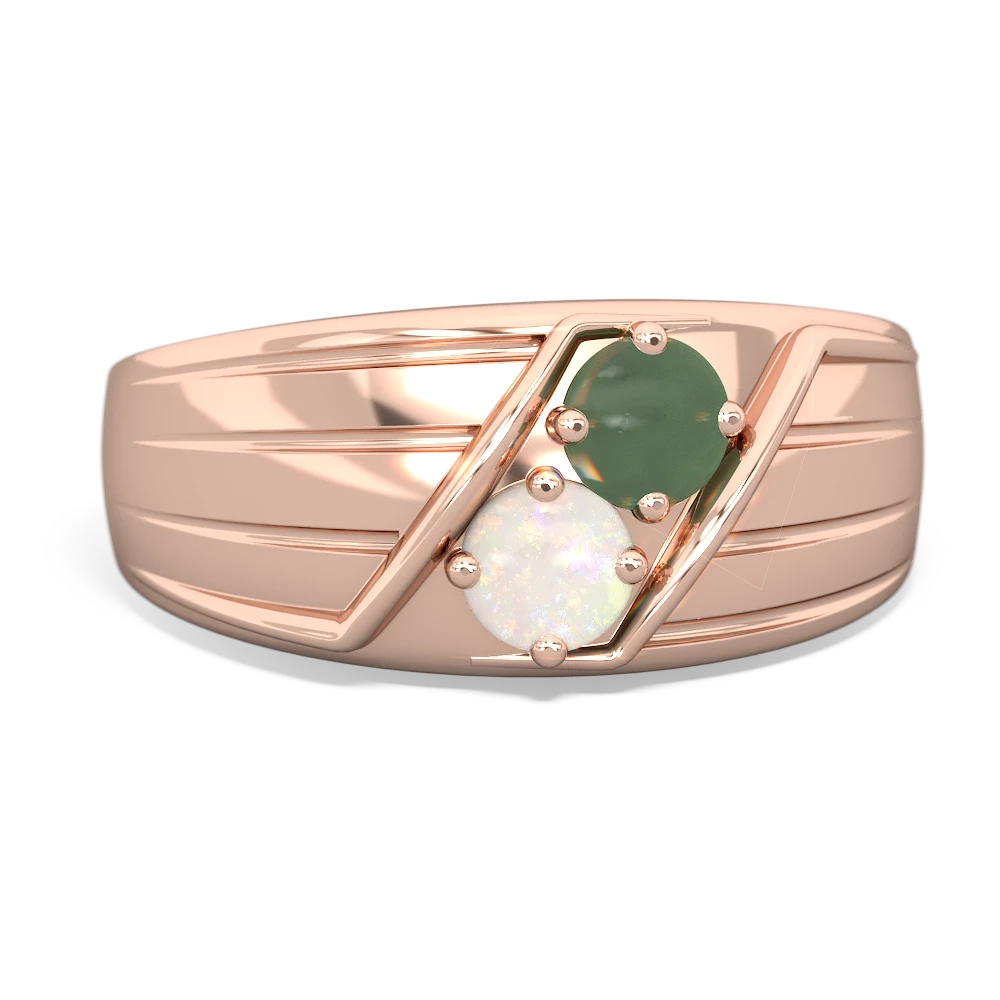 Jade Men's Streamline 14K Rose Gold ring R0460