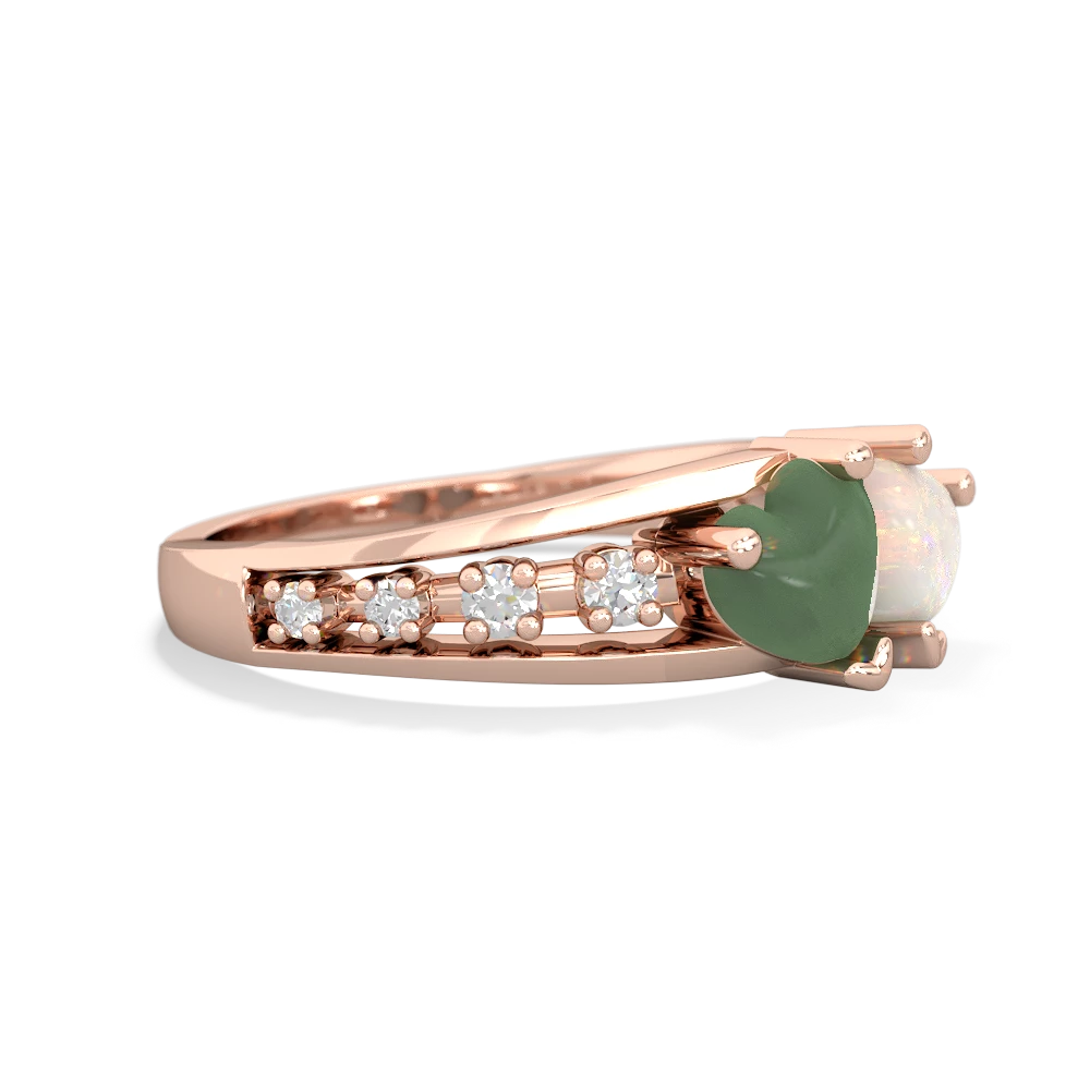 Jade Heart To Heart 14K Rose Gold ring R3342