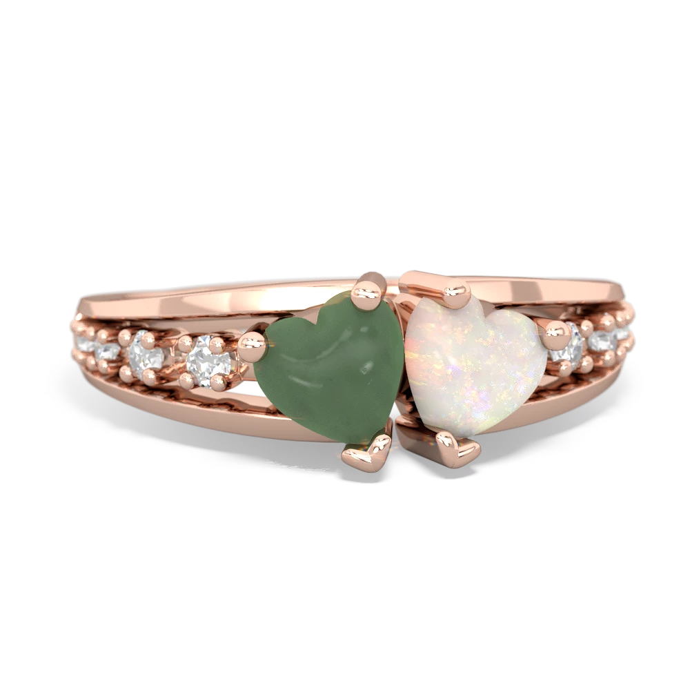 Jade Heart To Heart 14K Rose Gold ring R3342