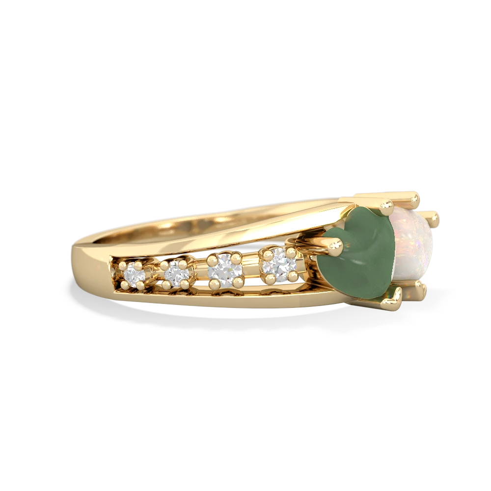 Jade Heart To Heart 14K Yellow Gold ring R3342