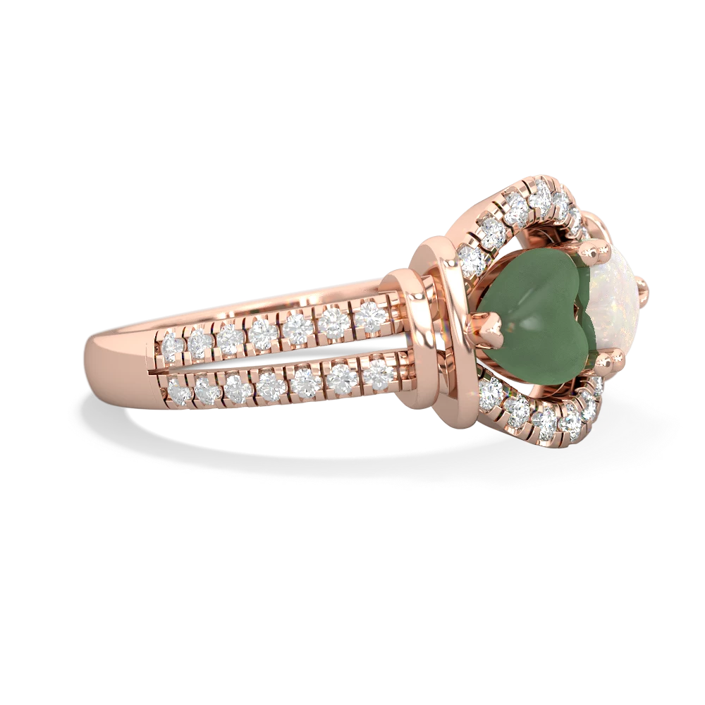 Jade Art-Deco Keepsake 14K Rose Gold ring R5630