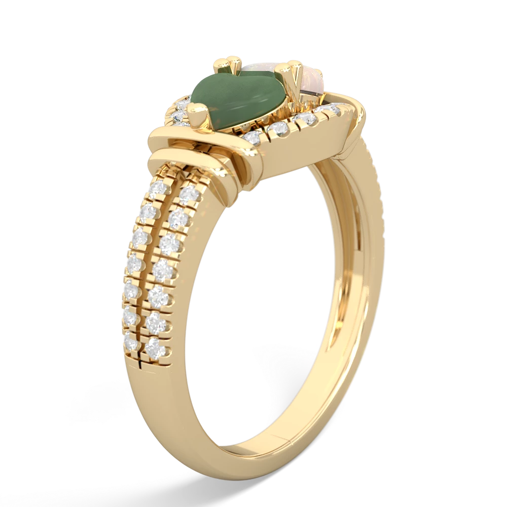 Jade Art-Deco Keepsake 14K Yellow Gold ring R5630