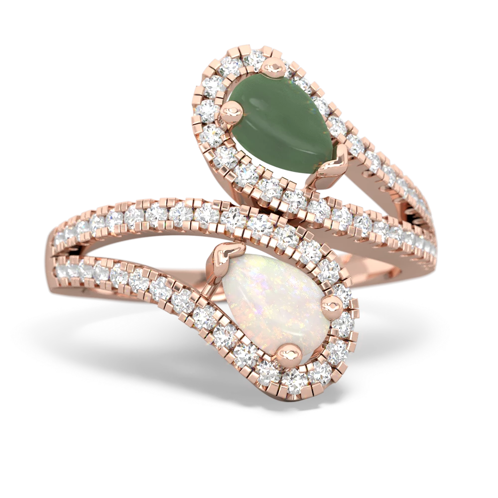 Jade Diamond Dazzler 14K Rose Gold ring R3000