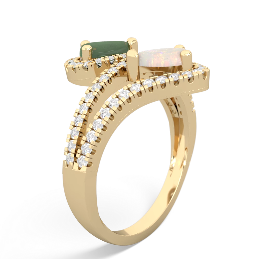 Jade Diamond Dazzler 14K Yellow Gold ring R3000