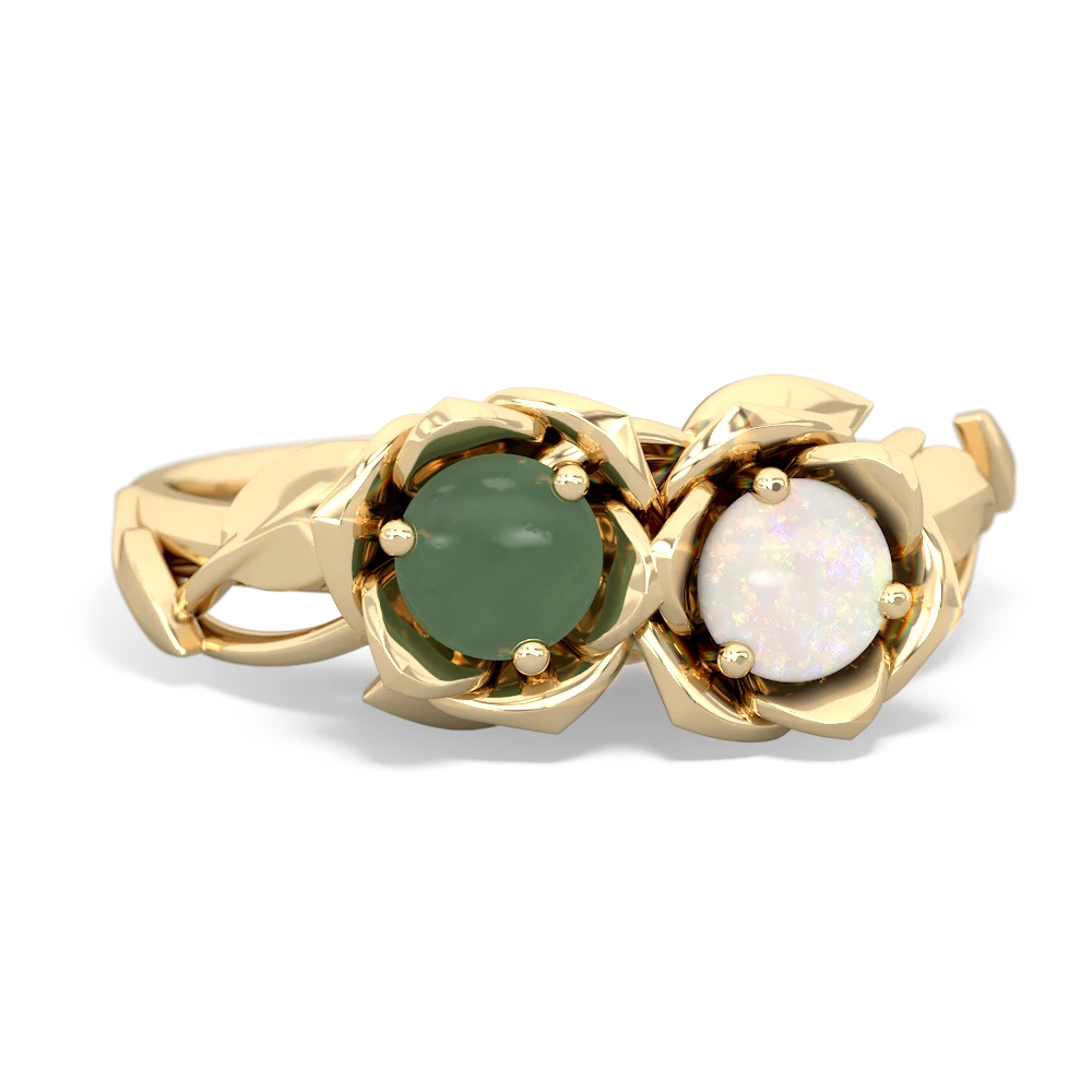 Jade Rose Garden 14K Yellow Gold ring R5510