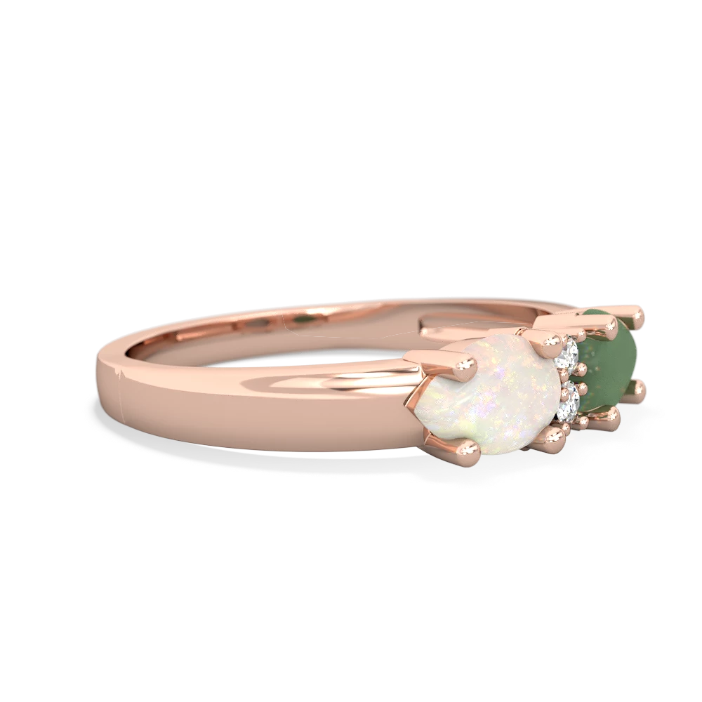 Jade Pear Bowtie 14K Rose Gold ring R0865