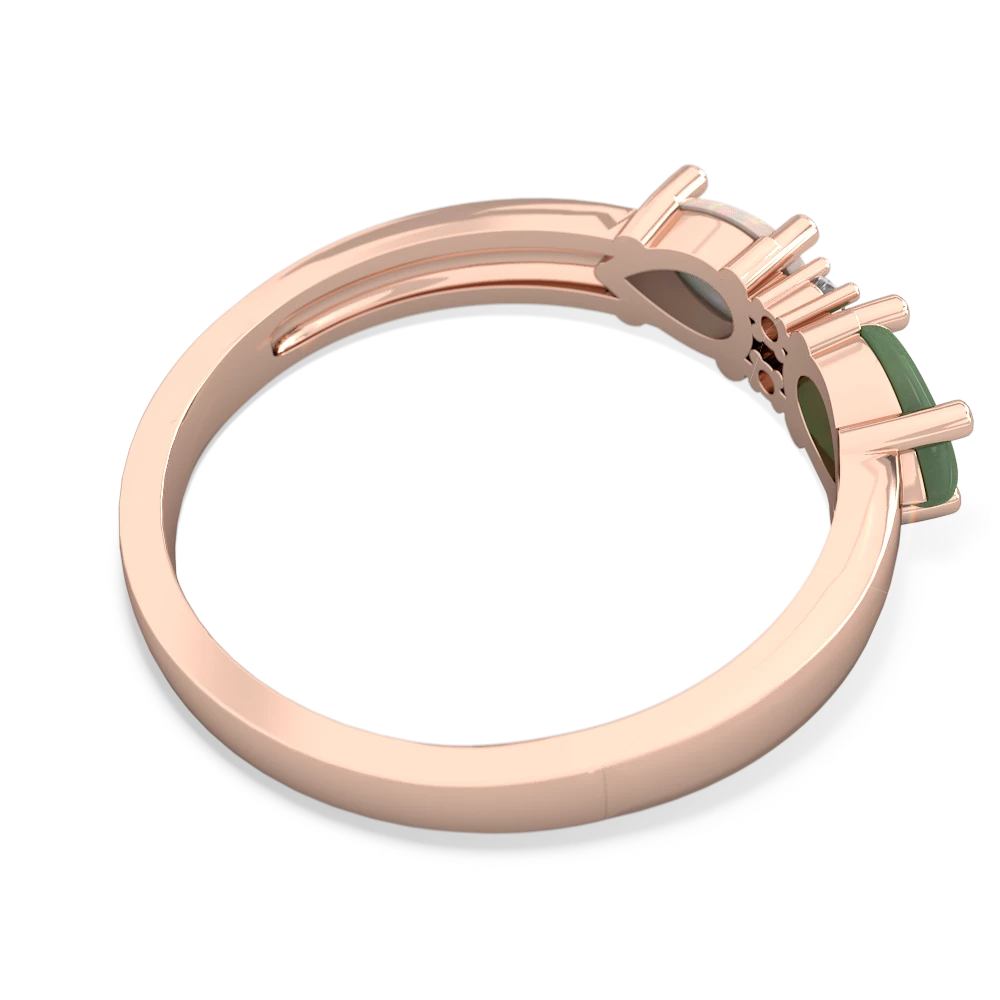 Jade Pear Bowtie 14K Rose Gold ring R0865