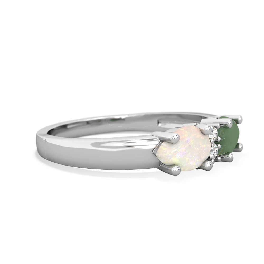 Jade Pear Bowtie 14K White Gold ring R0865