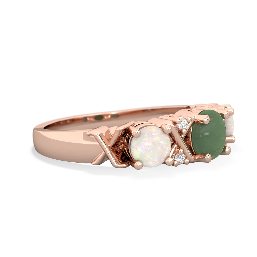 Jade Hugs And Kisses 14K Rose Gold ring R5016