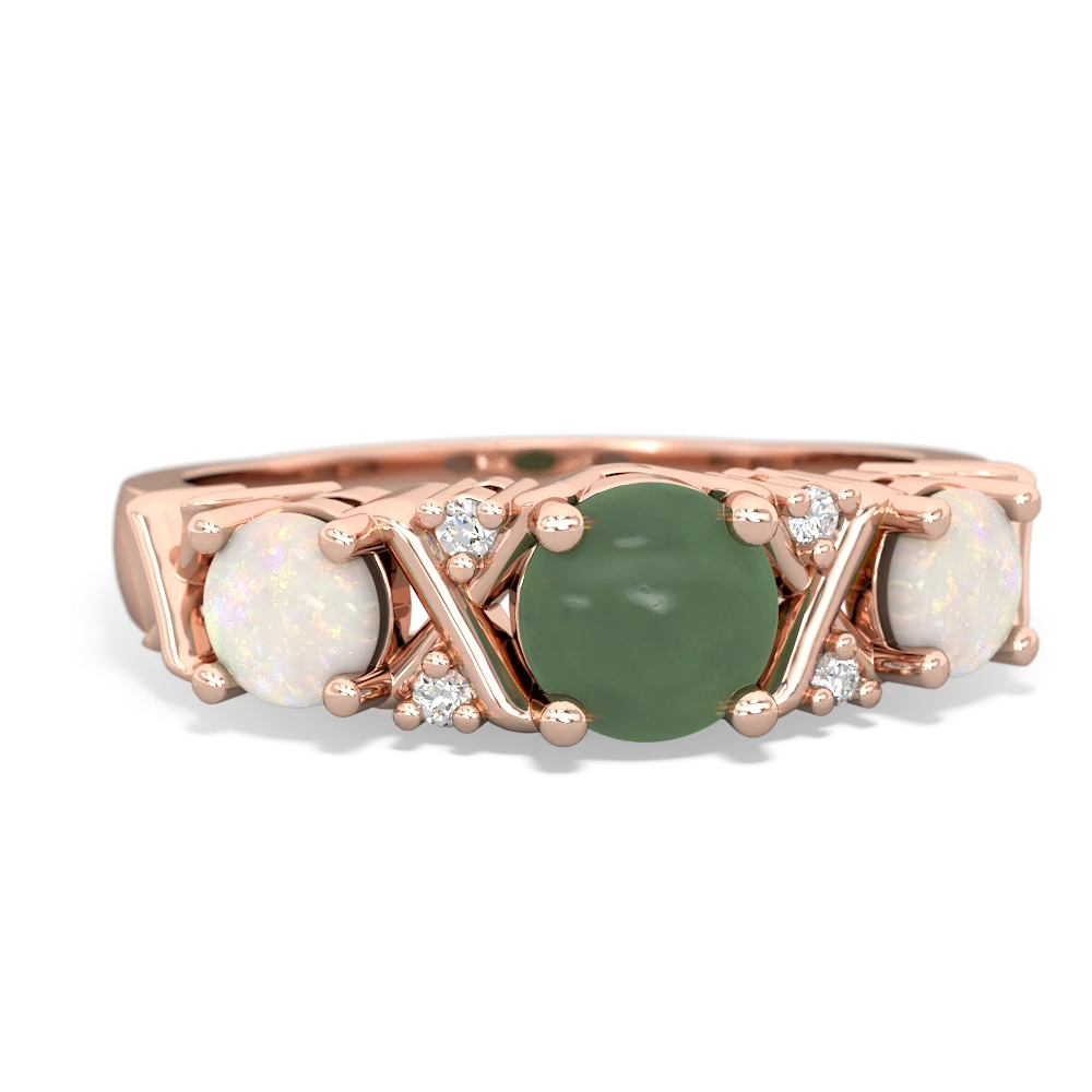 Jade Hugs And Kisses 14K Rose Gold ring R5016