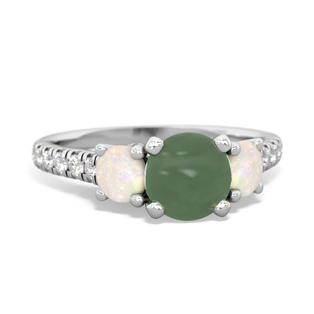 Jade Pave Trellis 14K White Gold ring R5500