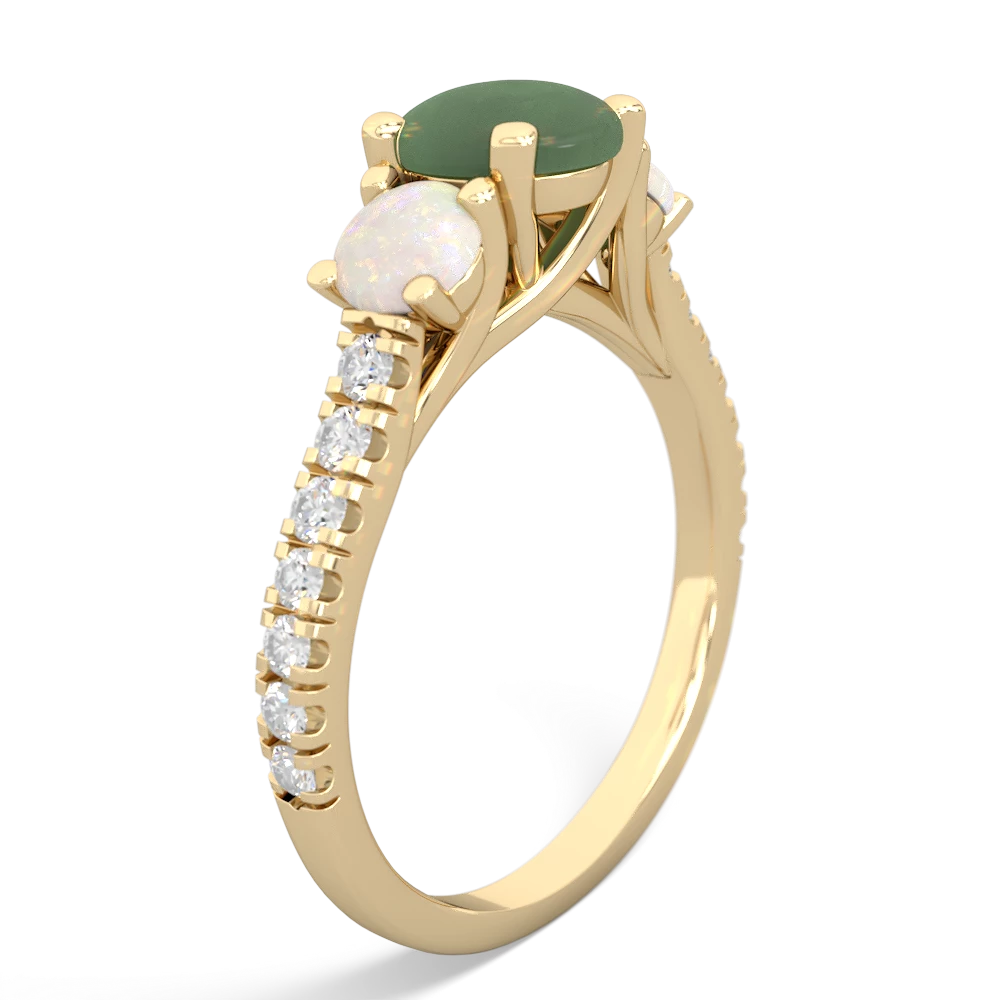 Jade Pave Trellis 14K Yellow Gold ring R5500