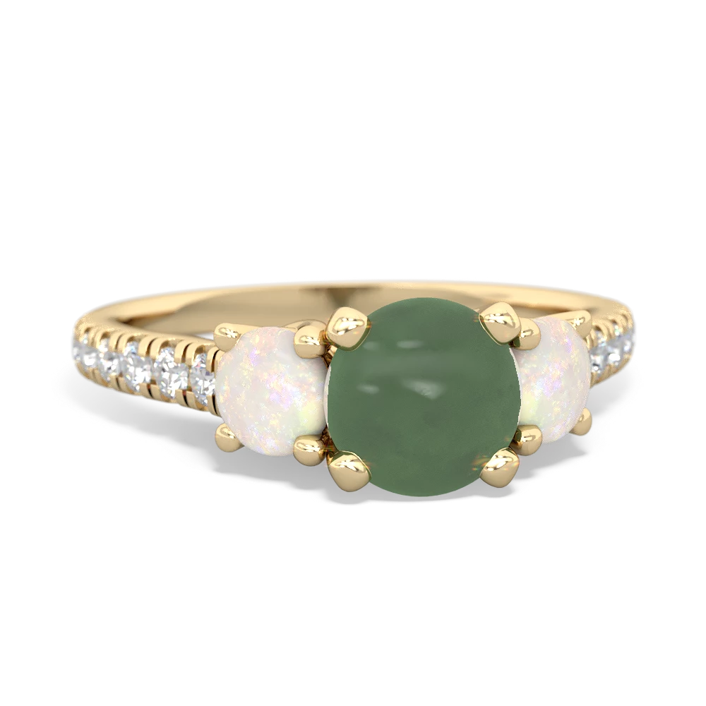 Jade Pave Trellis 14K Yellow Gold ring R5500