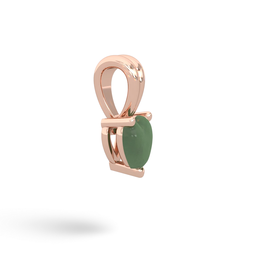 Jade 5Mm Heart Solitaire 14K Rose Gold pendant P1861