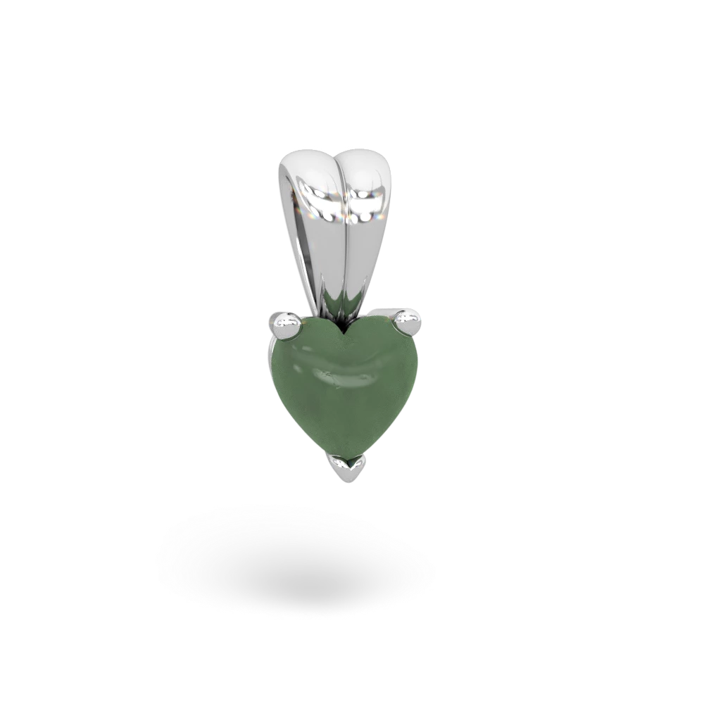 Jade 5Mm Heart Solitaire 14K White Gold pendant P1861