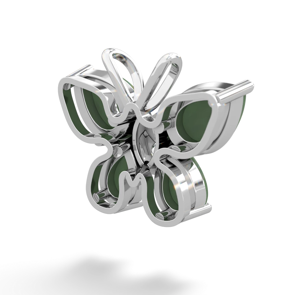 Jade Butterfly 14K White Gold pendant P2215
