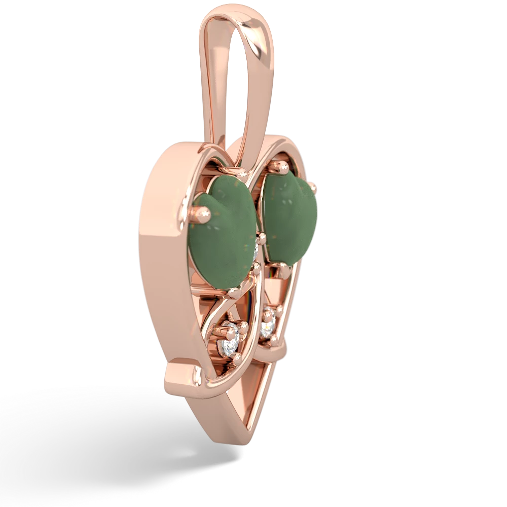 Jade Celtic Trinity Heart 14K Rose Gold pendant P5331