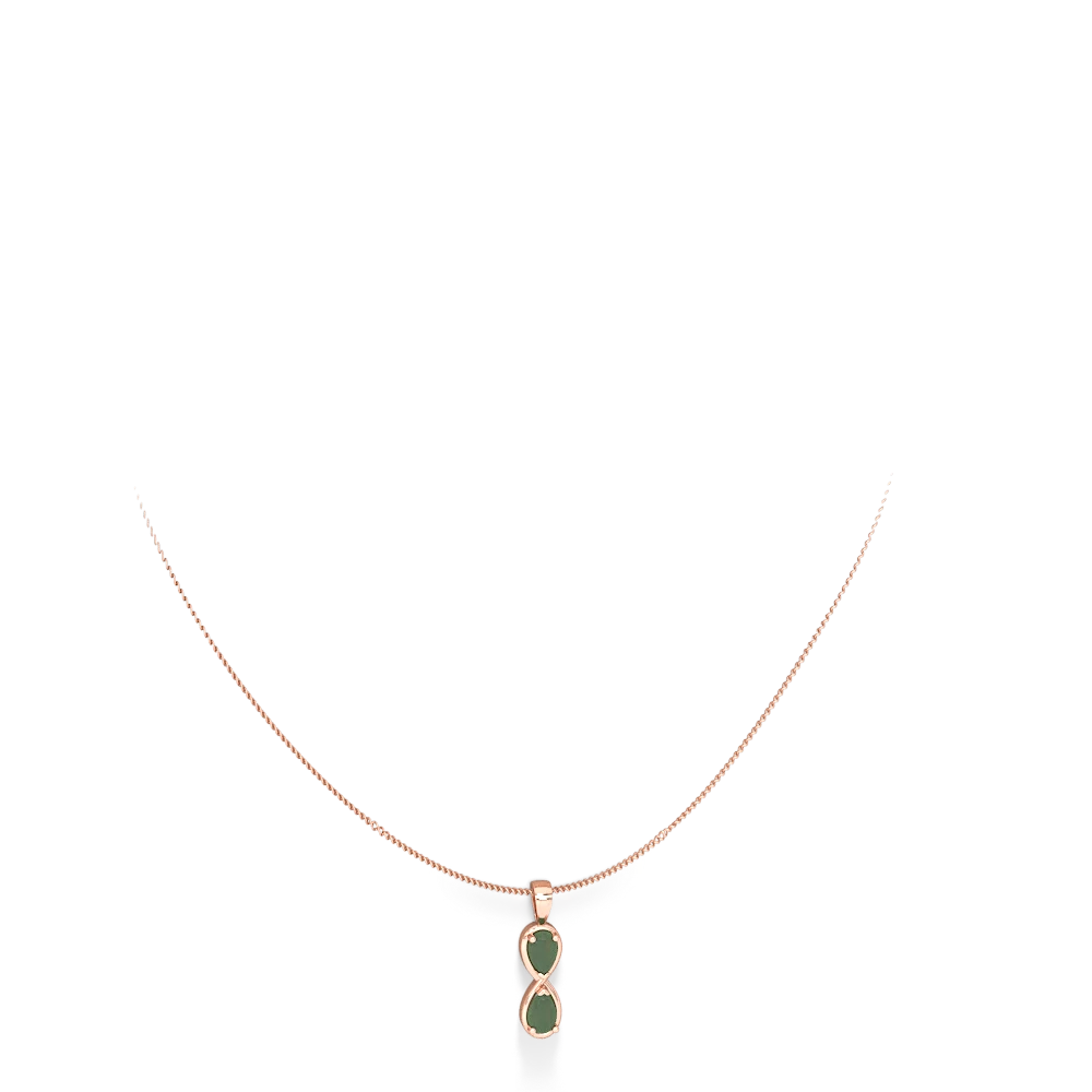 Jade Infinity 14K Rose Gold pendant P5050